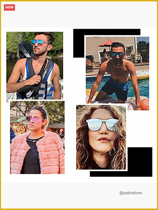Rimless Mirrored Sunglasses Reflective UV400 Protection for Women Men main image 5